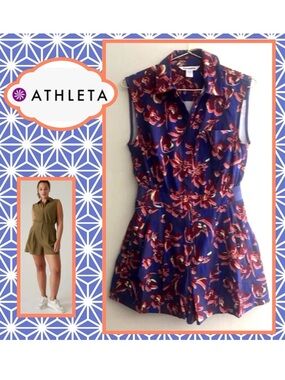Athleta Printed Brooklyn UTILITY Romper NWOT So Cute!💐